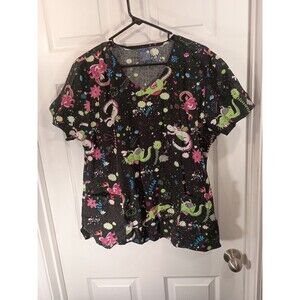 Zoe + Chloe Scrub Top Size XL Colorful